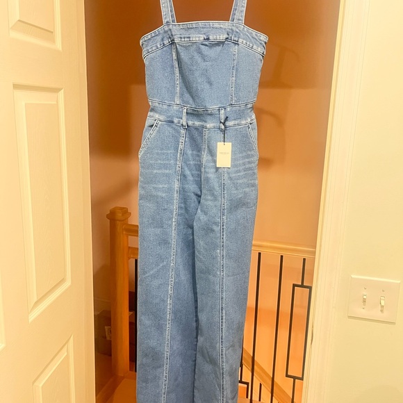 Women's Blue Denim Jumpsuit - Picture 2 of 4